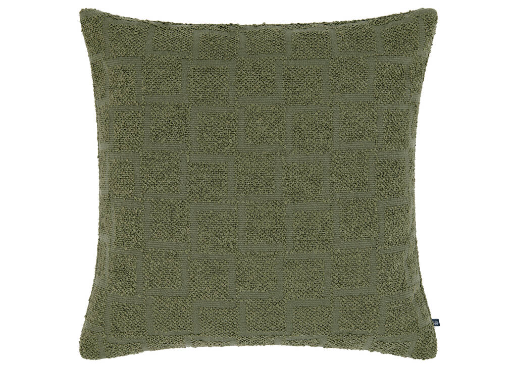Coussin à carreaux Farah 20x20 vert