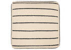 Furrow Cotton Pouf Ivory/Black