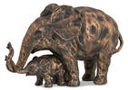 Déco éléphants Mother laiton antique
