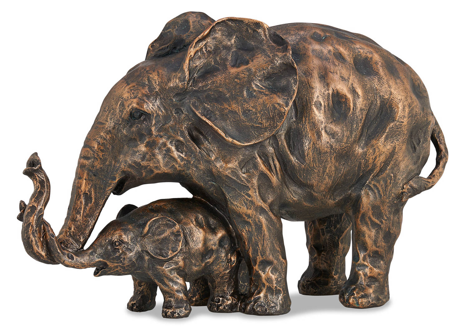 Déco éléphants Mother laiton antique