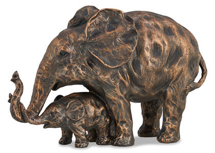 Mother Elephant Sculpture Antique Bra