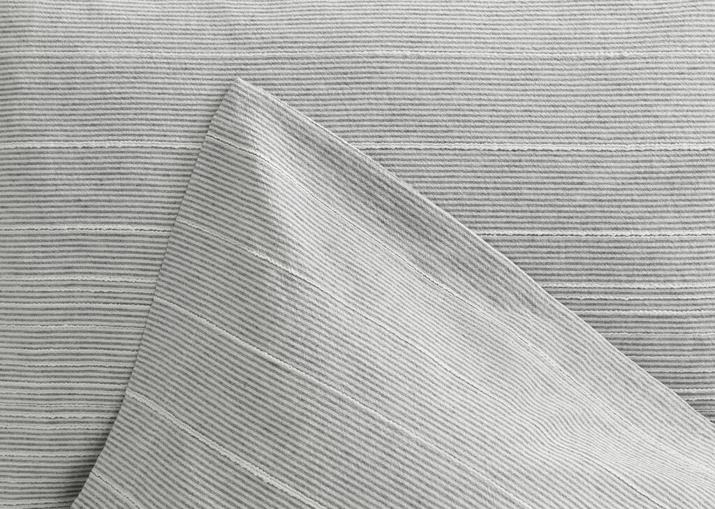 Ted Cotton Duvet Set King Lt Grey/Whi