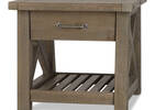 Ironside 1 Drawer Side Table-Rustic Grey