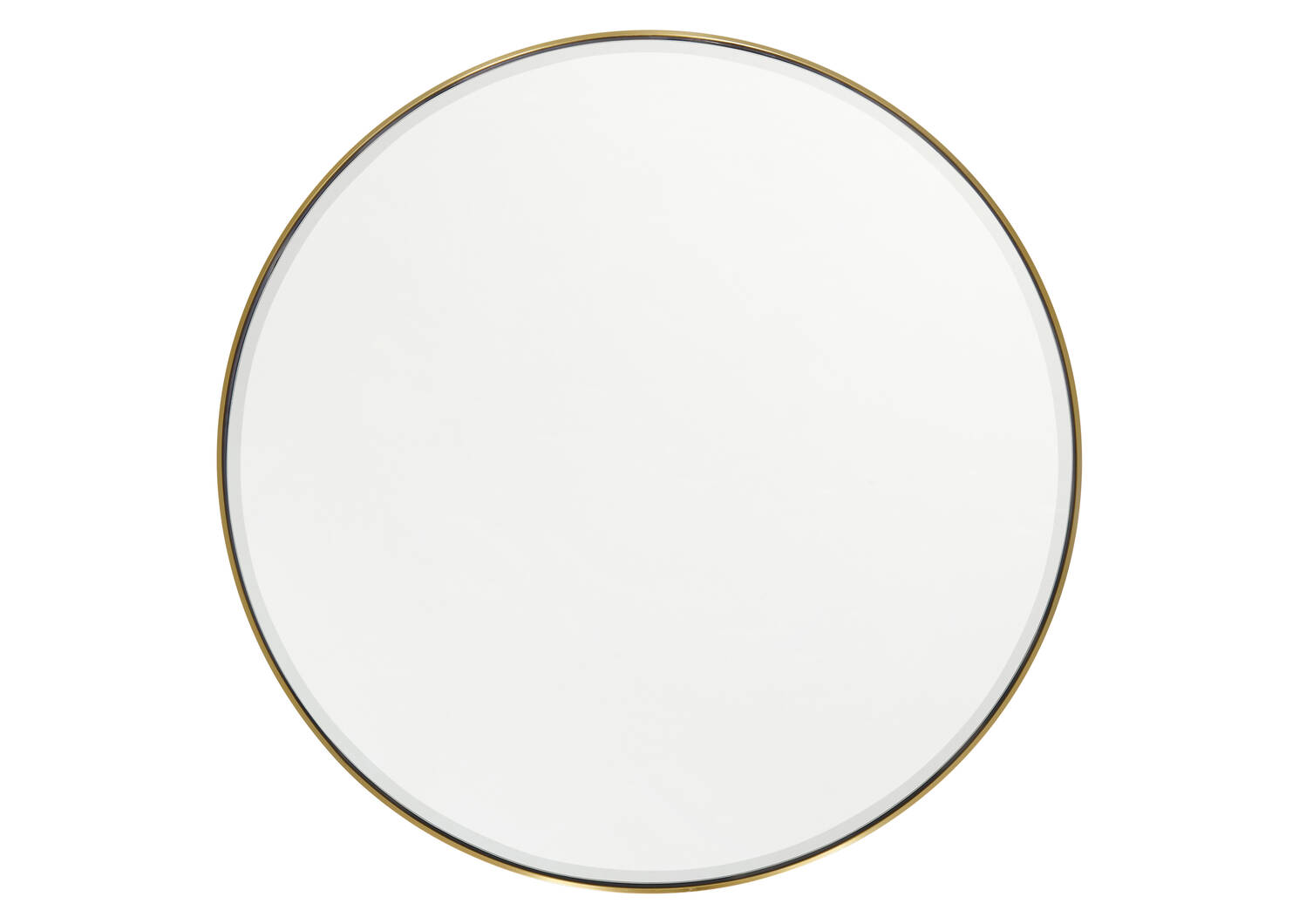 Miroir mural rond Erika fini en laiton