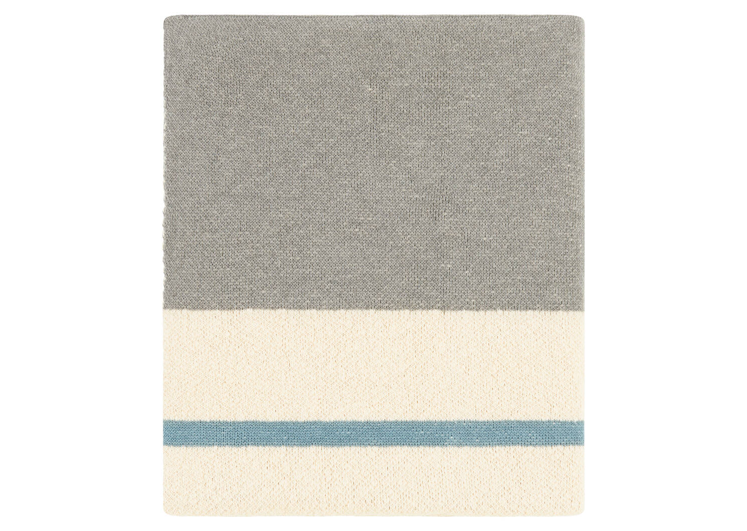 Jeté rayé Cade ivoire/gris/bleu