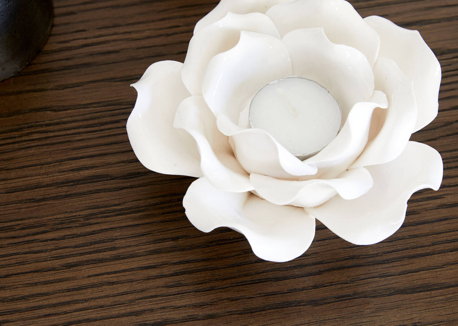 Rosette Tealight Holder White