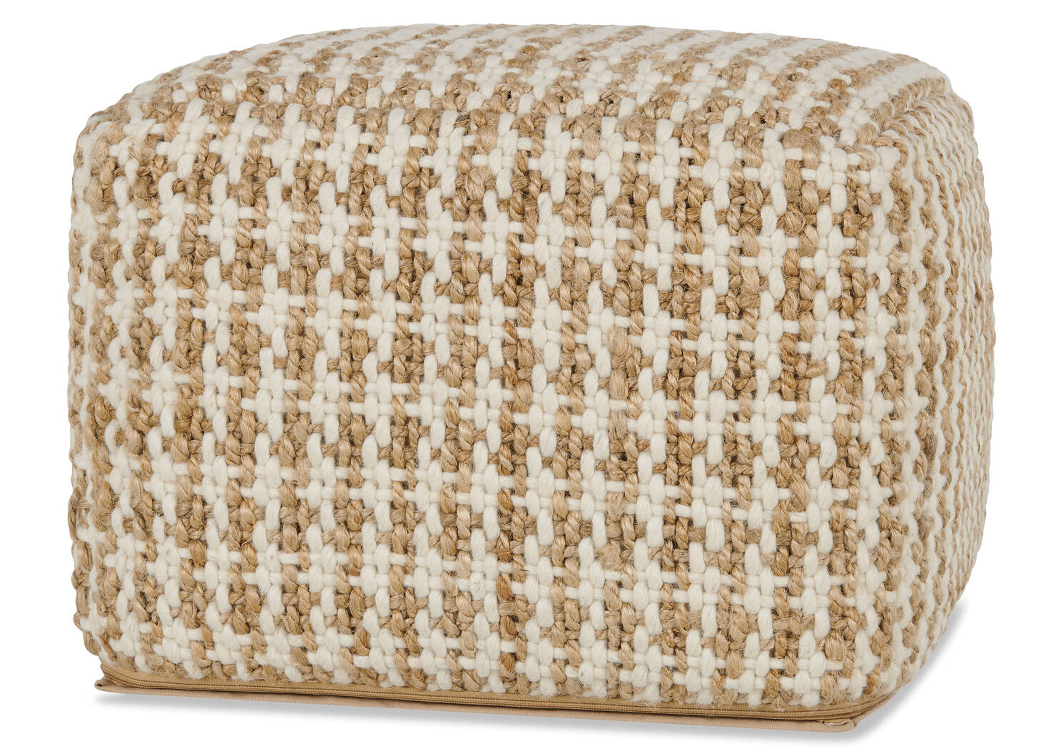 Mayfair Jute/Wool Pouf Sand/Ivory