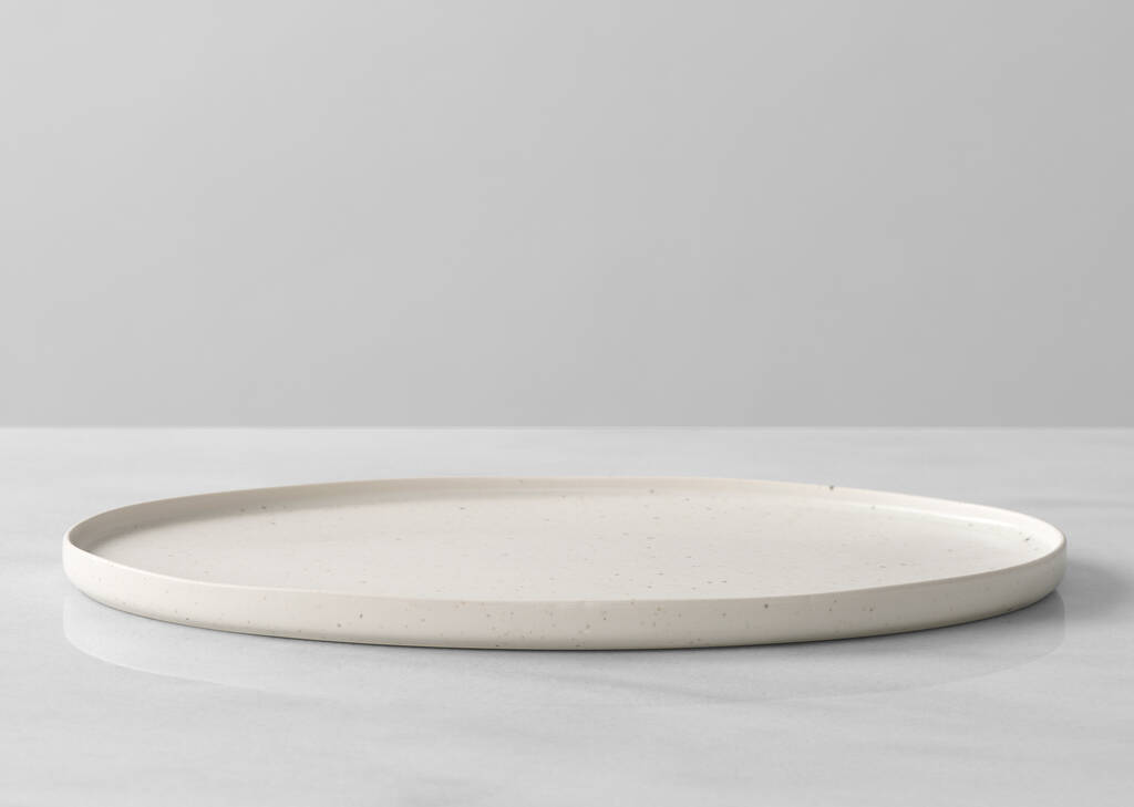 Plat de service ovale Saturna blanc