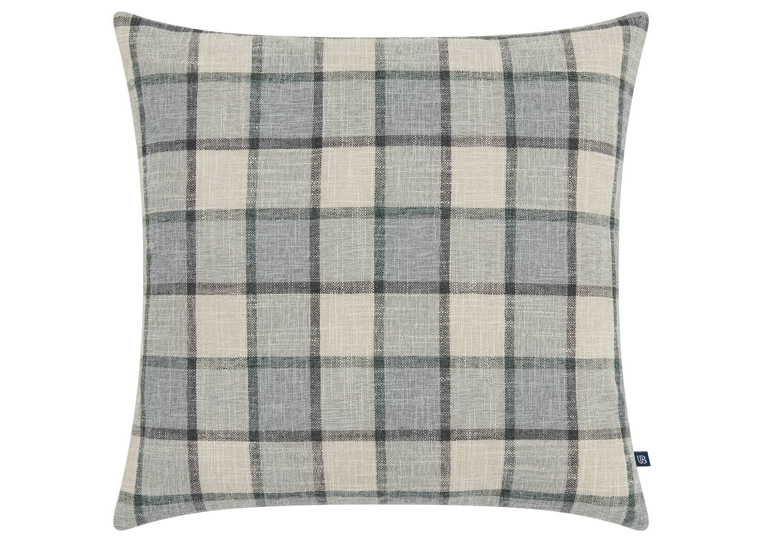 Coussin carreaux Swain 20x20 gris/sable