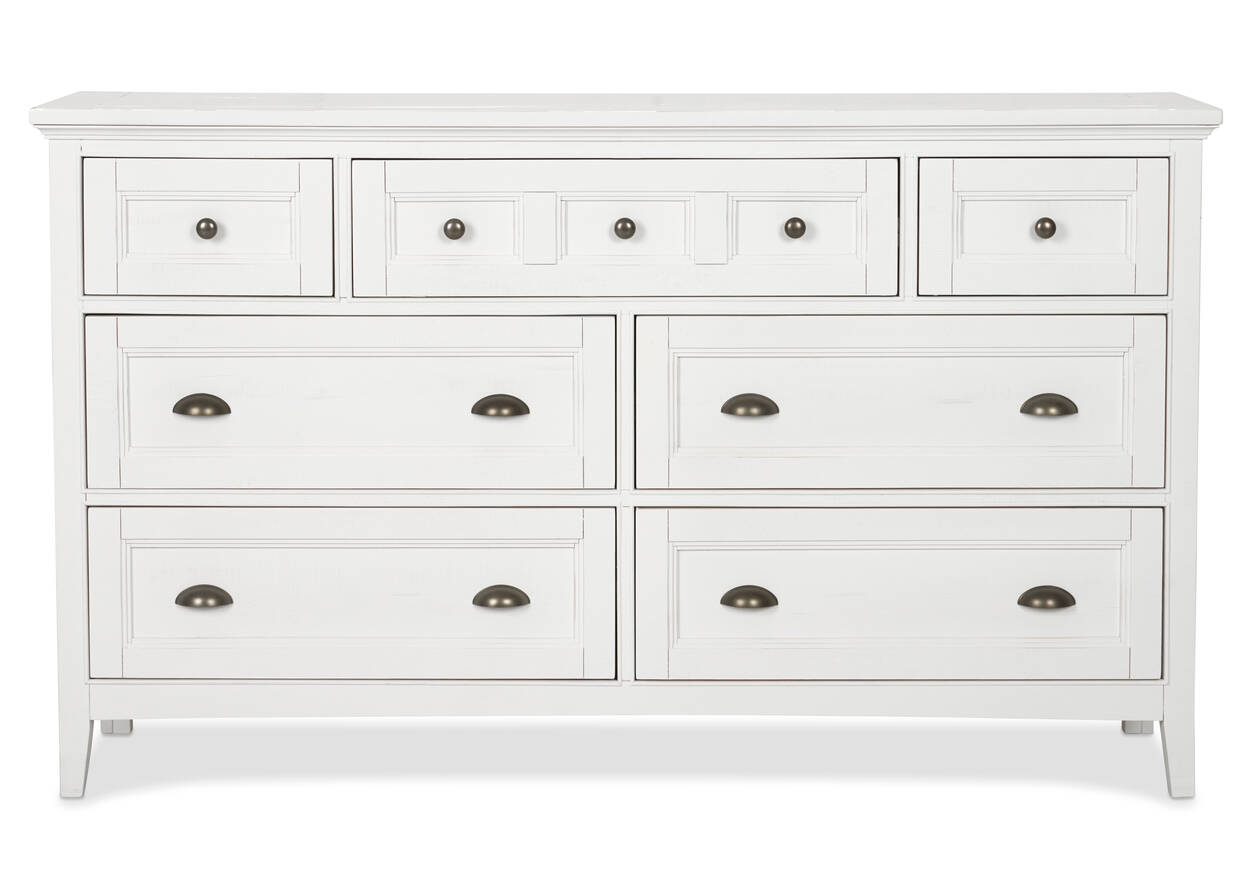 Parker 7 Drawer Dresser Heron White