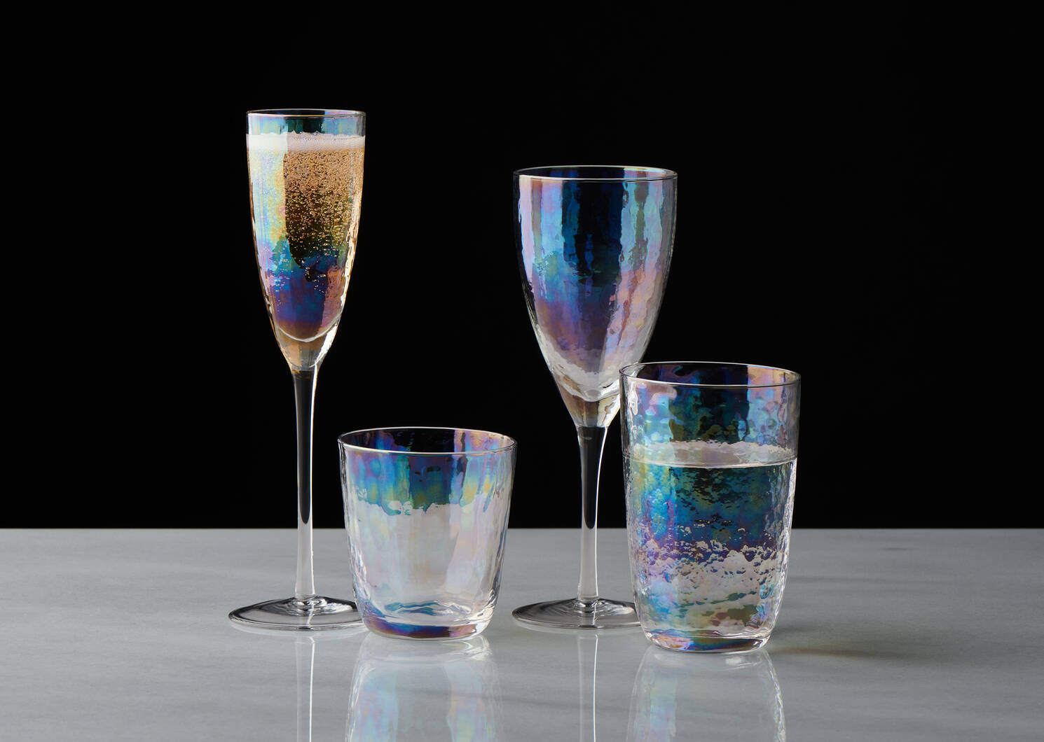 Lucent Champagne Flute Iridescent