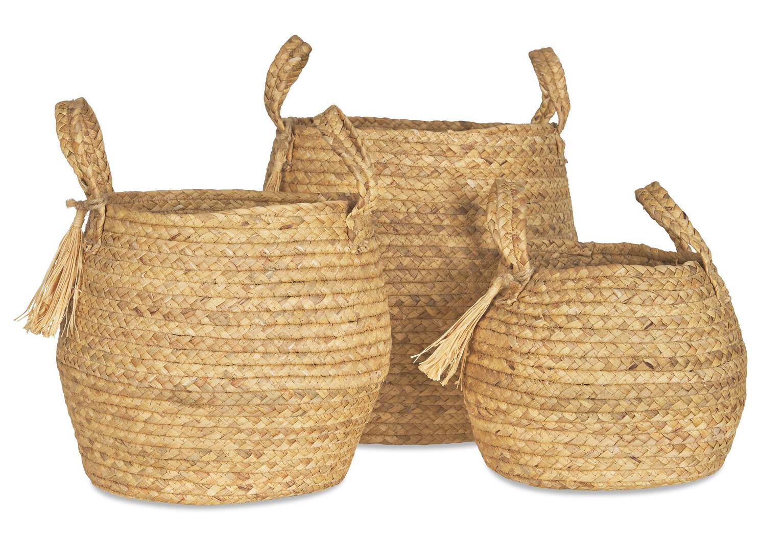 Estefany Tassel Basket Large Natural