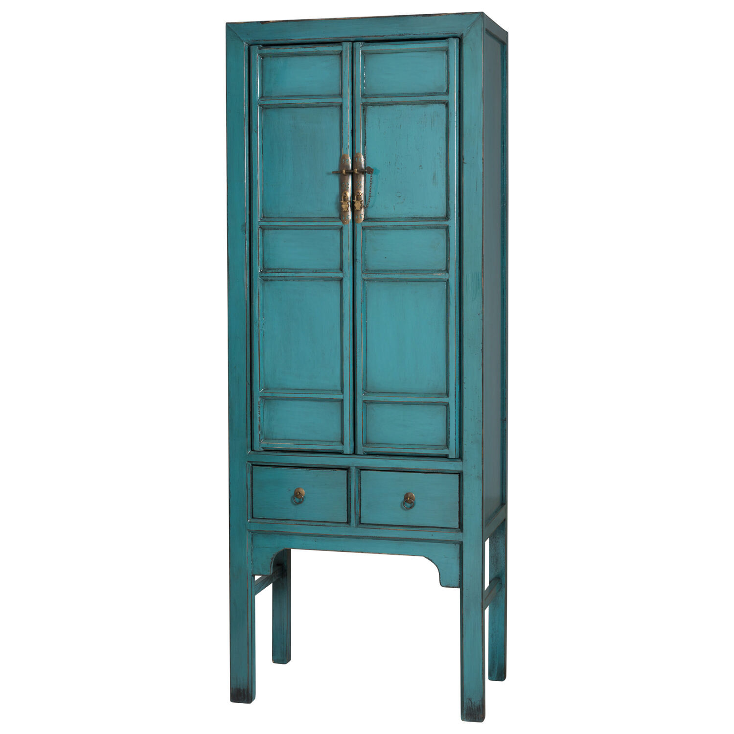 Tall teal shop cabinet