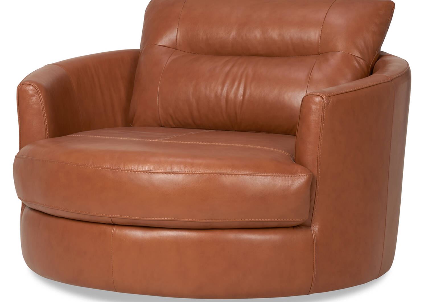 Andros Leather Chair w/ Ottoman -Tan