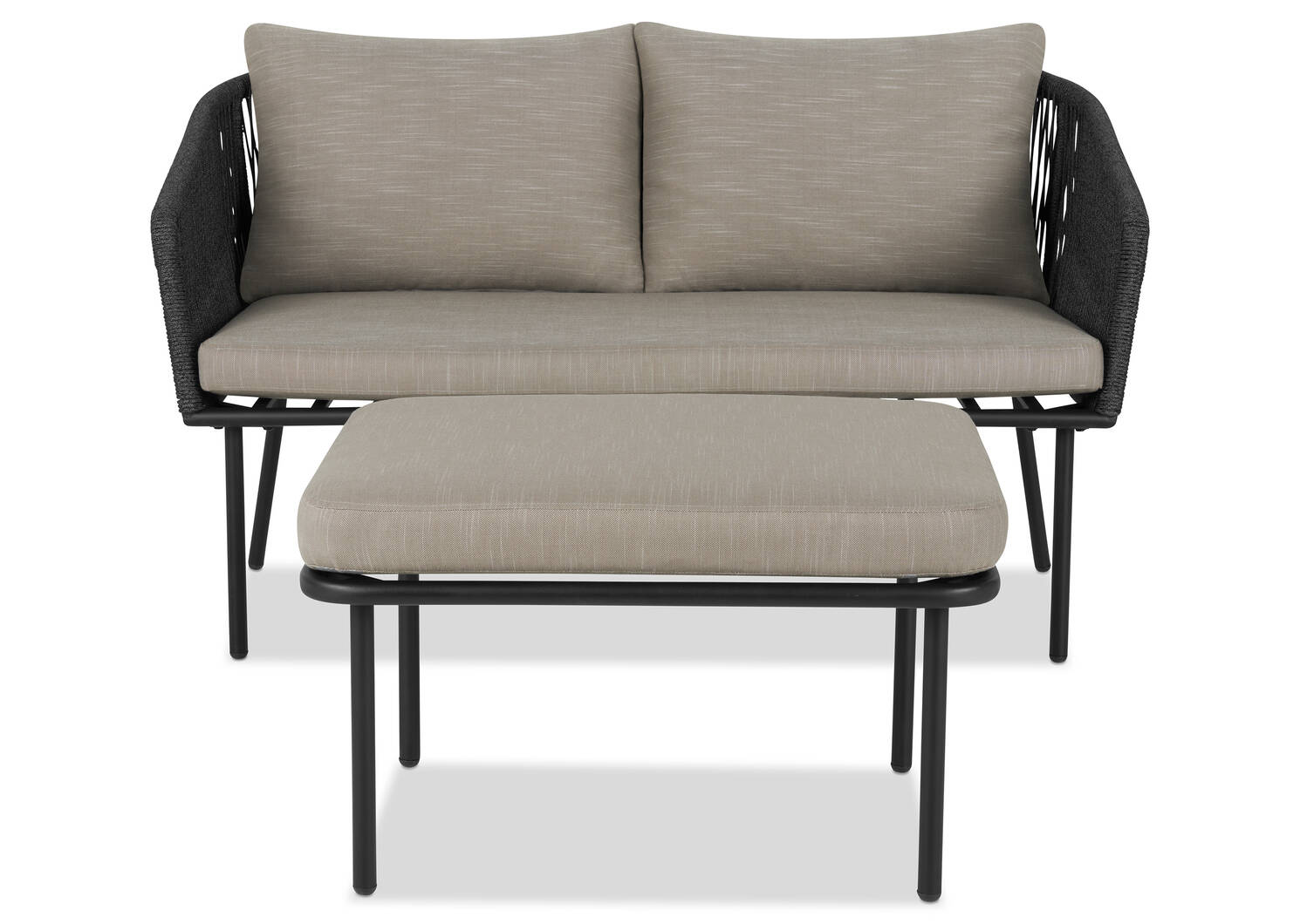 Elora Outdoor Sofa Ottoman Set -Lt Grey