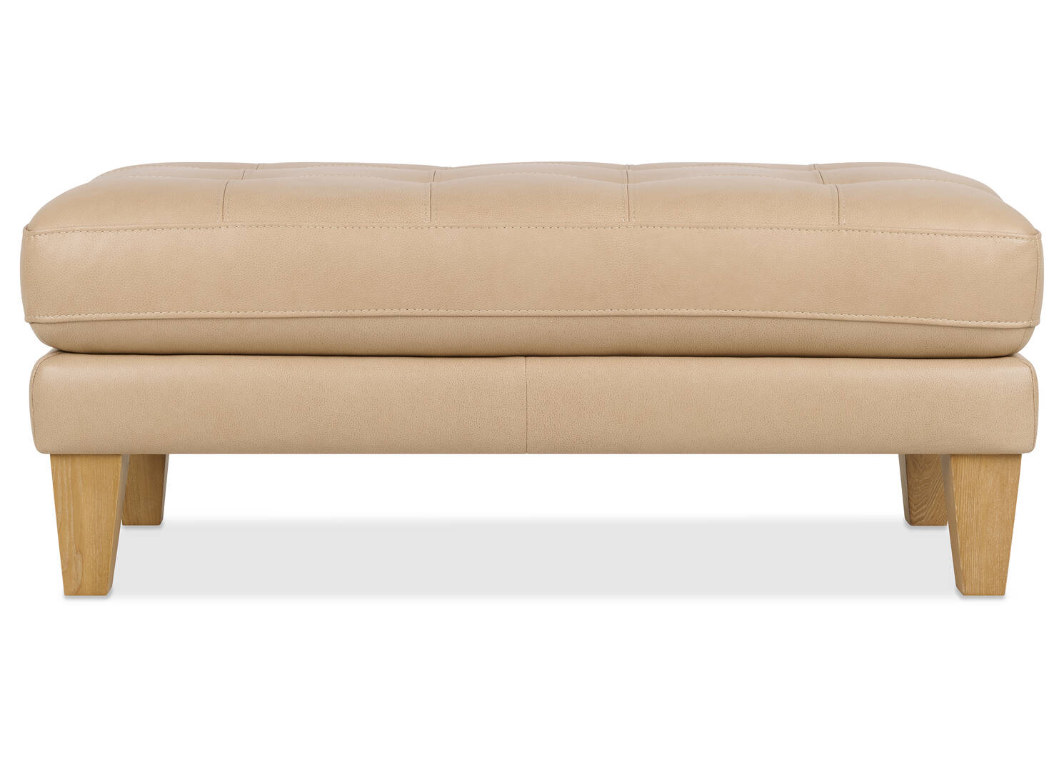 Carson Leather Ottoman -Zen Stone