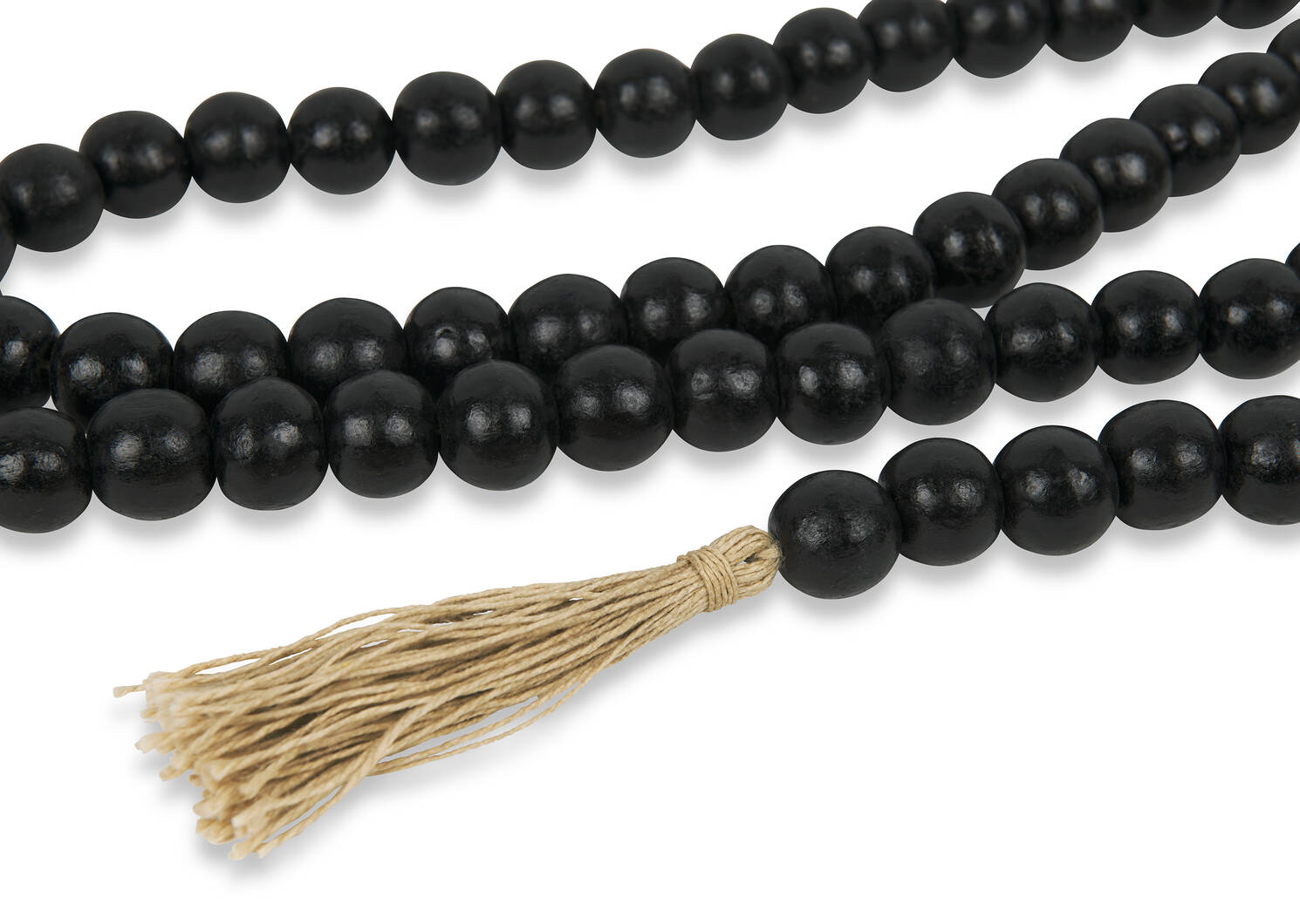 Chapelet de perles en bois Nyla noir