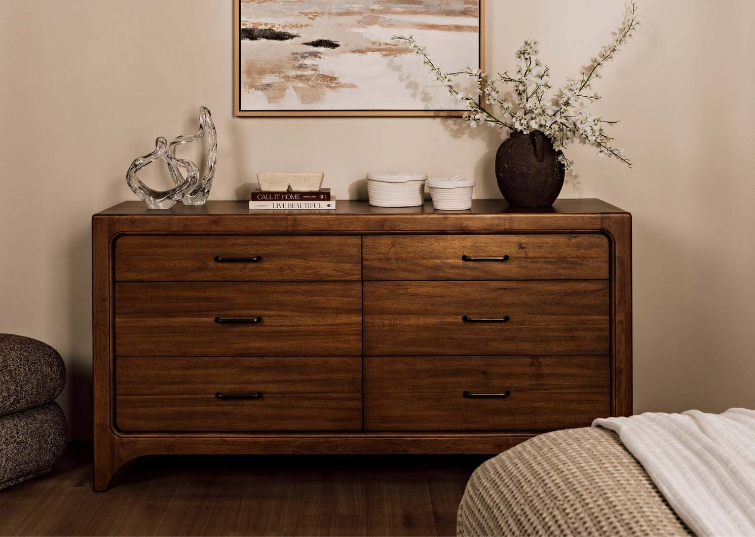 Liza Dancing Orchid Branch Ivory