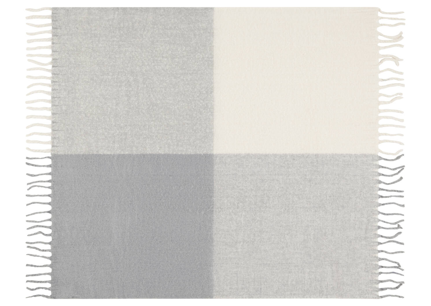 Jeté à carreaux Kennedy naturel/gris