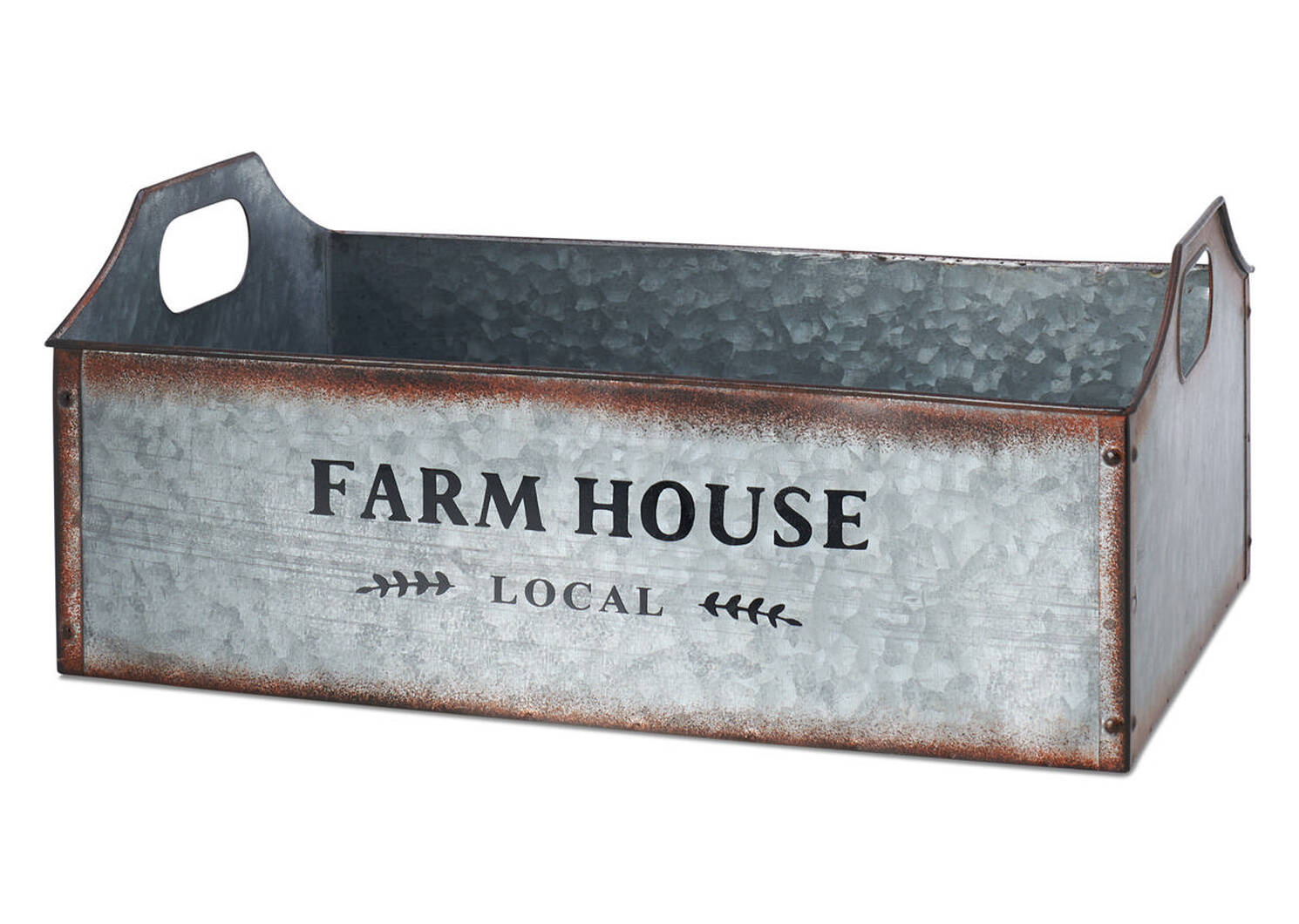 Farmhouse Metal Crate Large