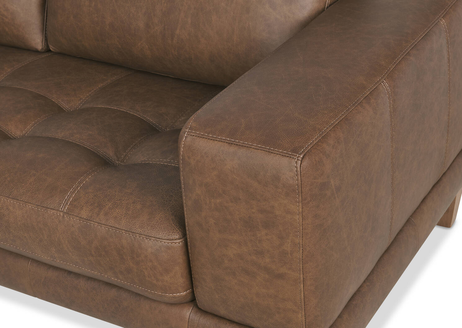 Carson Leather Sofa Chaise LCF -Wes Rum