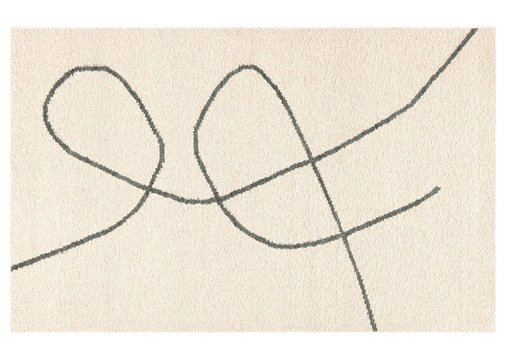 Ramsey Wool Rug 96x120 Ivory/Black
