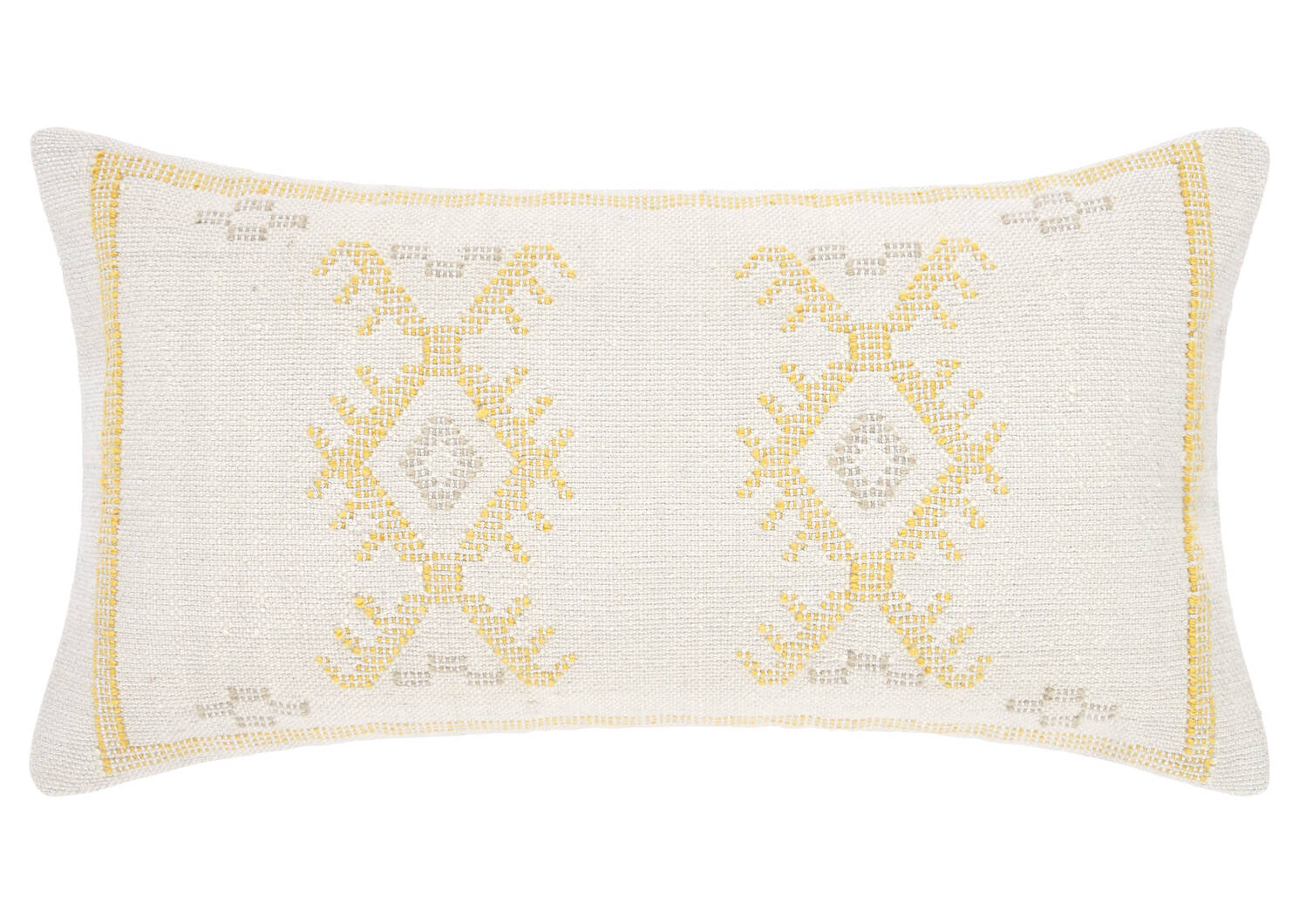 Coussin Aries 12x22 ivoire/semoule/blanc