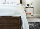 Flora Faux Fur Bedspread White