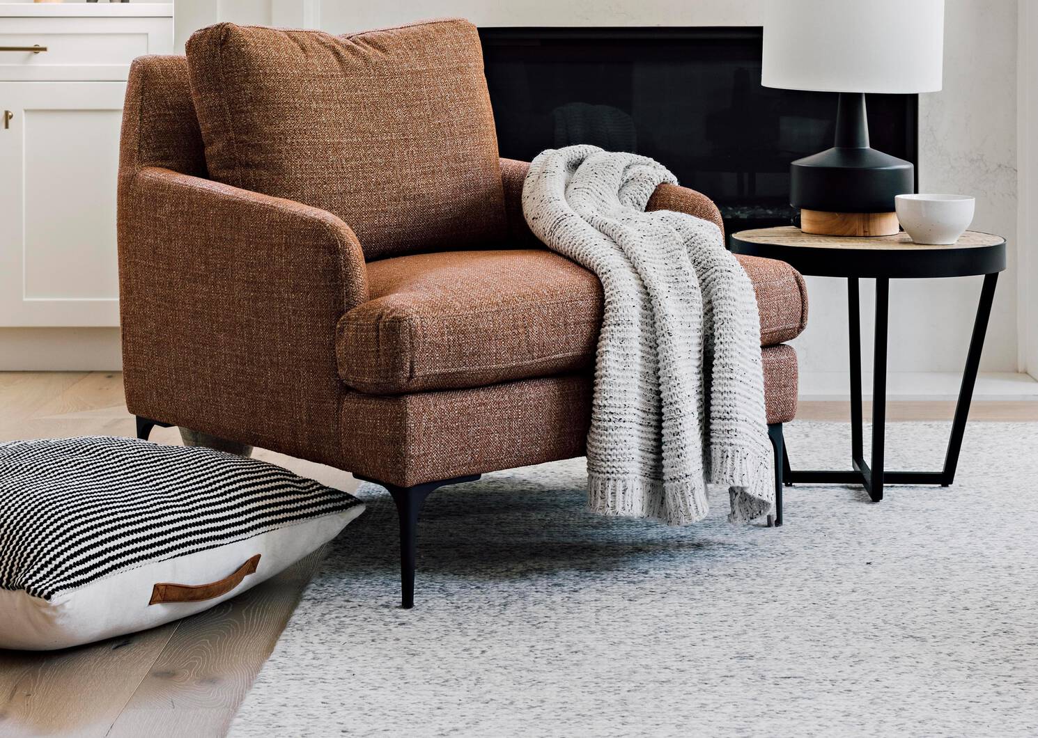 Bouvier Floor Cushion Black/White