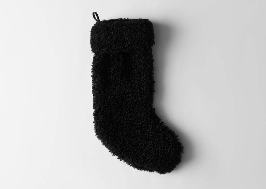 Bas de Noël en sherpa Jaspar noir