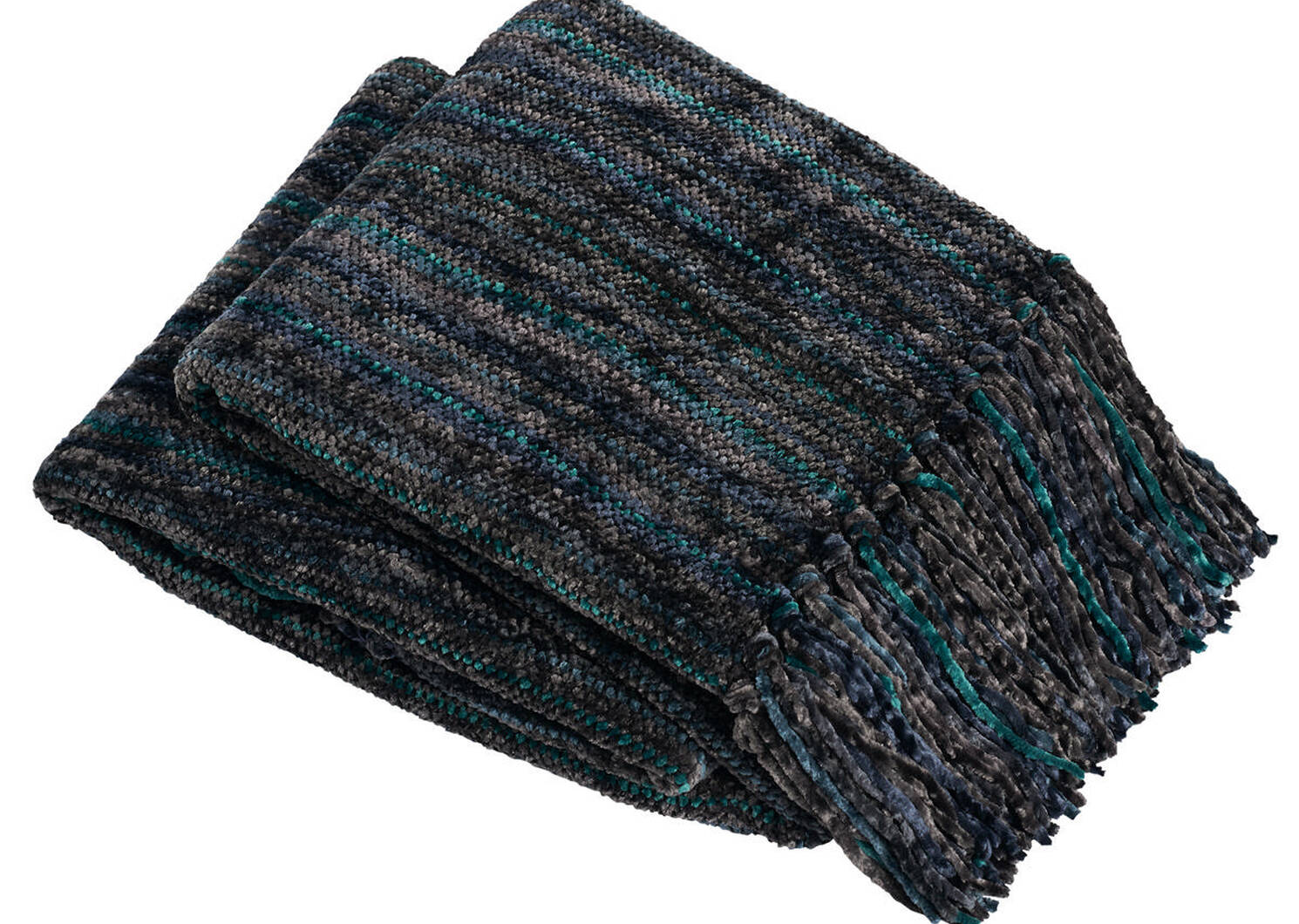 Portia Chenille Throw Black/Midnight