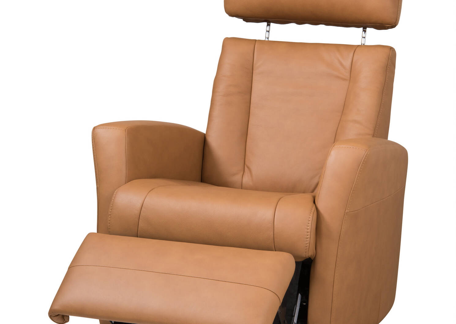 Belvedere Leather Recliner Tre Tan, Tan Leather Recliner