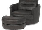 Fauteuil cuir et r-pieds Andros -gris