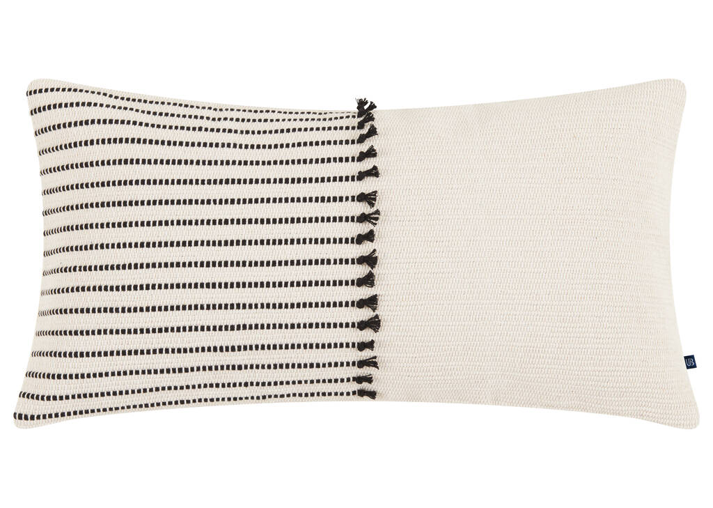 Veneta Pillow 12x22 Natural/Black