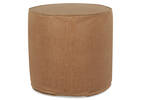 Harlin Faux Leather Pouf Tan