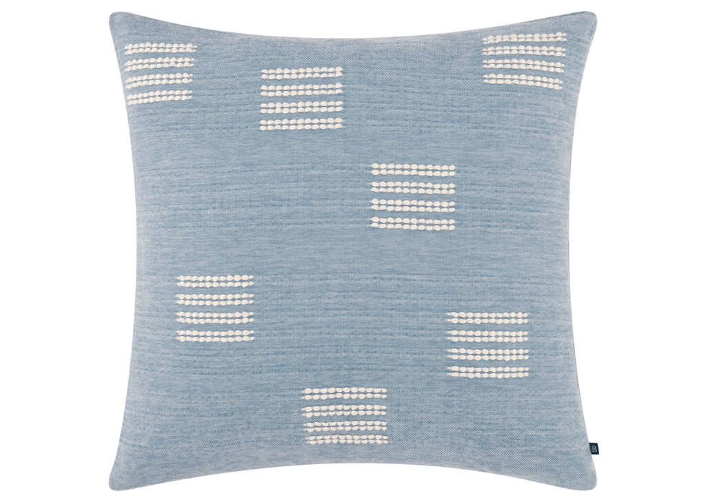 Perl Embroidered Pillow 20x20 Blue Fo