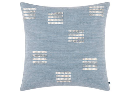 Perl Embroidered Pillow 20x20 Blue Fog