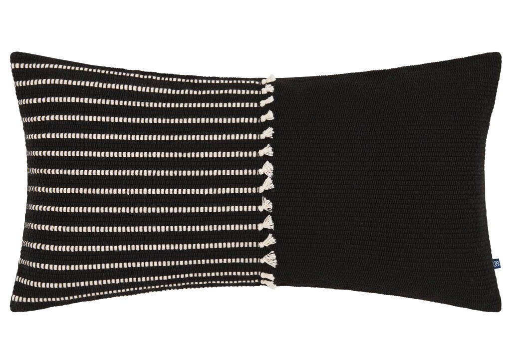 Veneta Pillow 12x22 Black/Natural