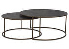 Hemsley Nesting Coffee Table Set -Brass