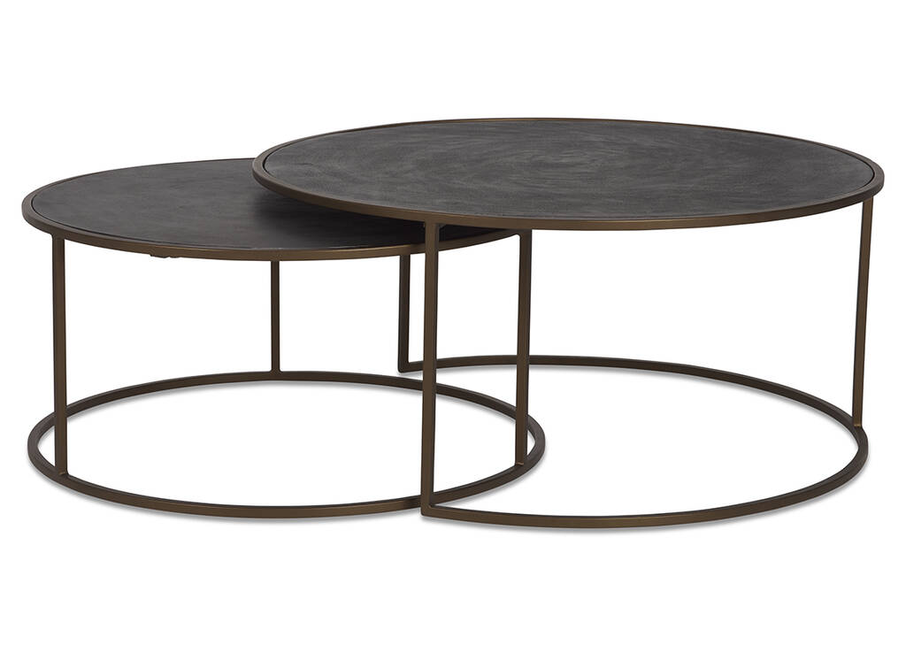 Hemsley Nesting Coffee Table Set -Brass
