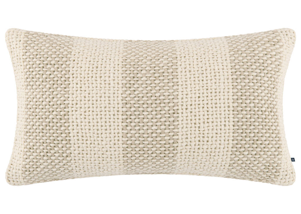 Masen Cotton Pillow 12x22 Sand/Ivory