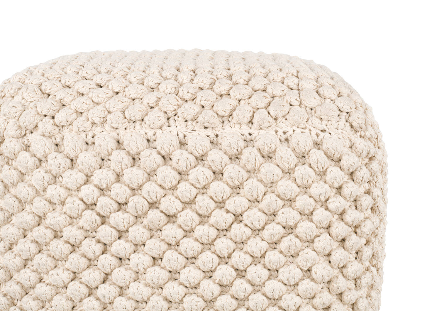 Kerr Cotton Crochet Pouf Ivory