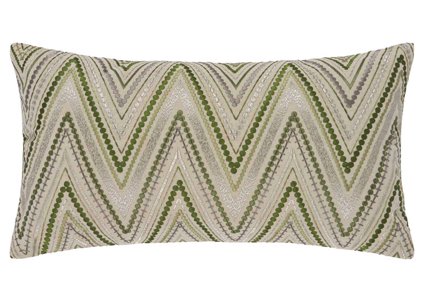 Coussin Zaire 12x22 fougère/olive/arg.