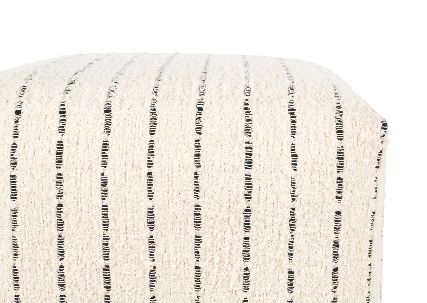 Ardell Cotton Boucle Pouf Ivory/Black