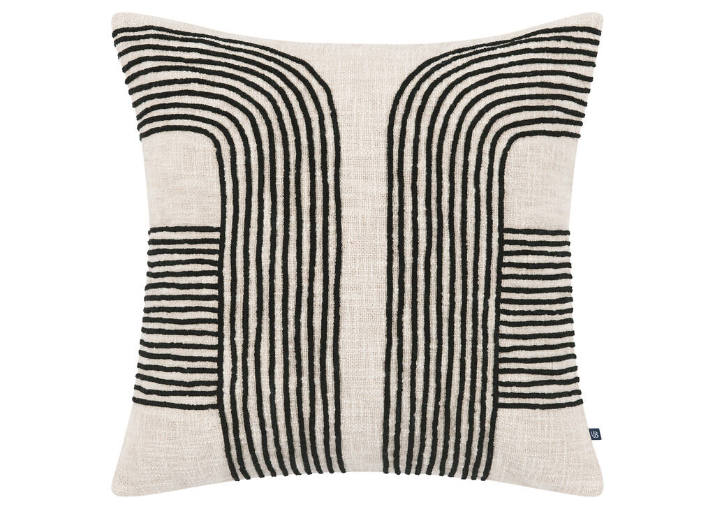 Coussin Evora 20x20 sable/noir