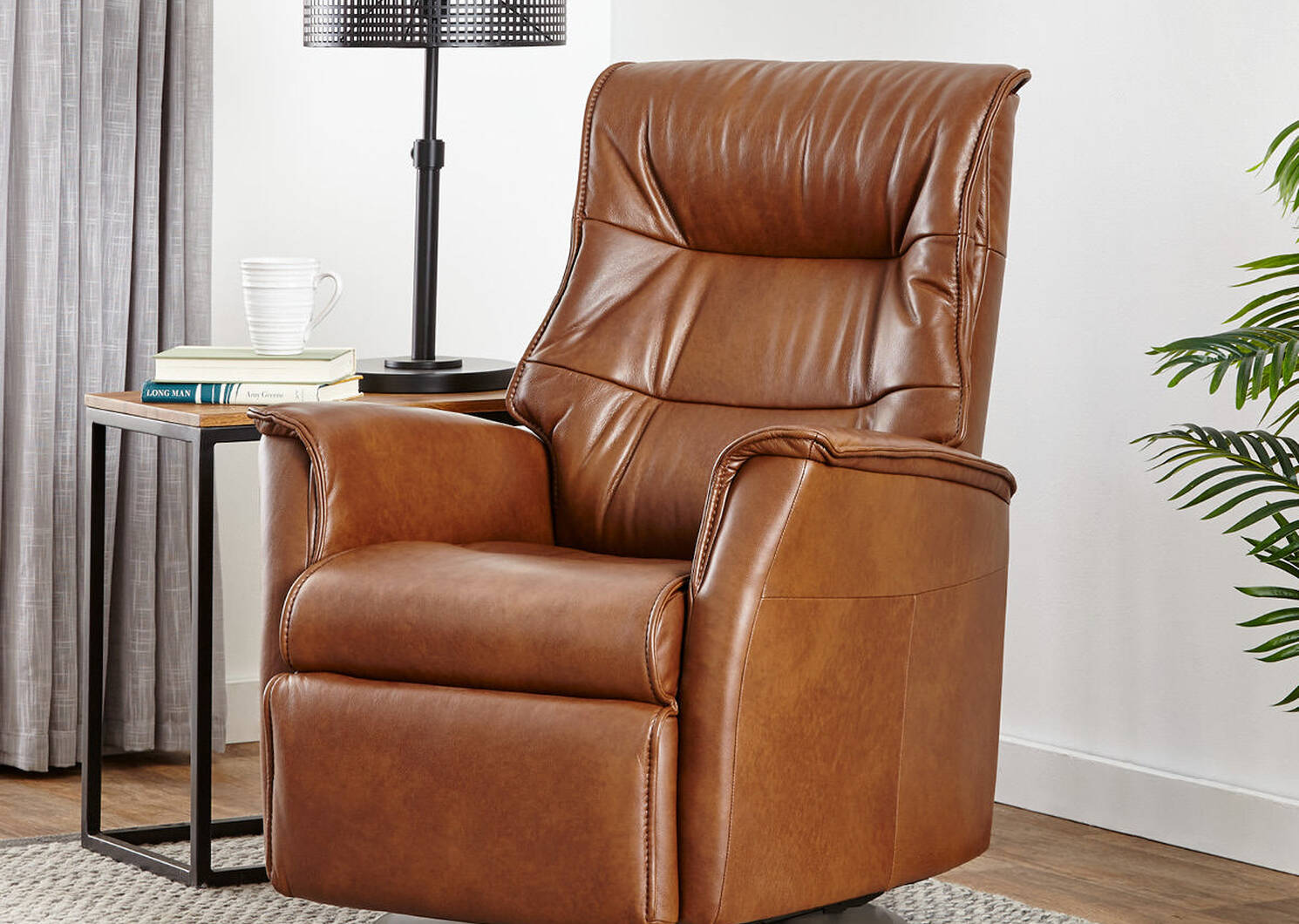 Paramount Leather Recliner -Sol Cinnamon