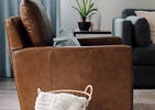 Fauteuil pivotant cuir Sadie -Arlo rhum