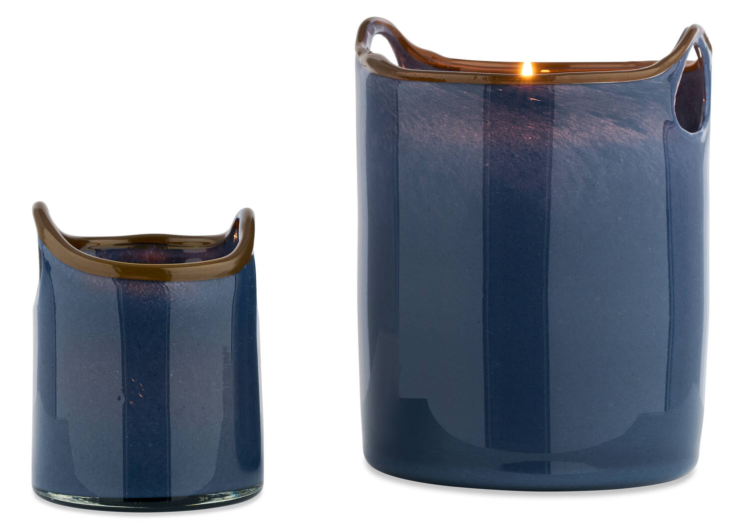 Dax Candle Holder Small Blue/Brown