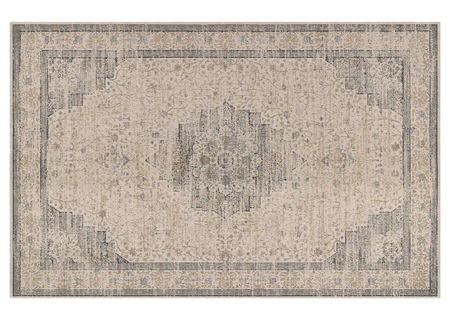 Tapis Kane sable/bleus