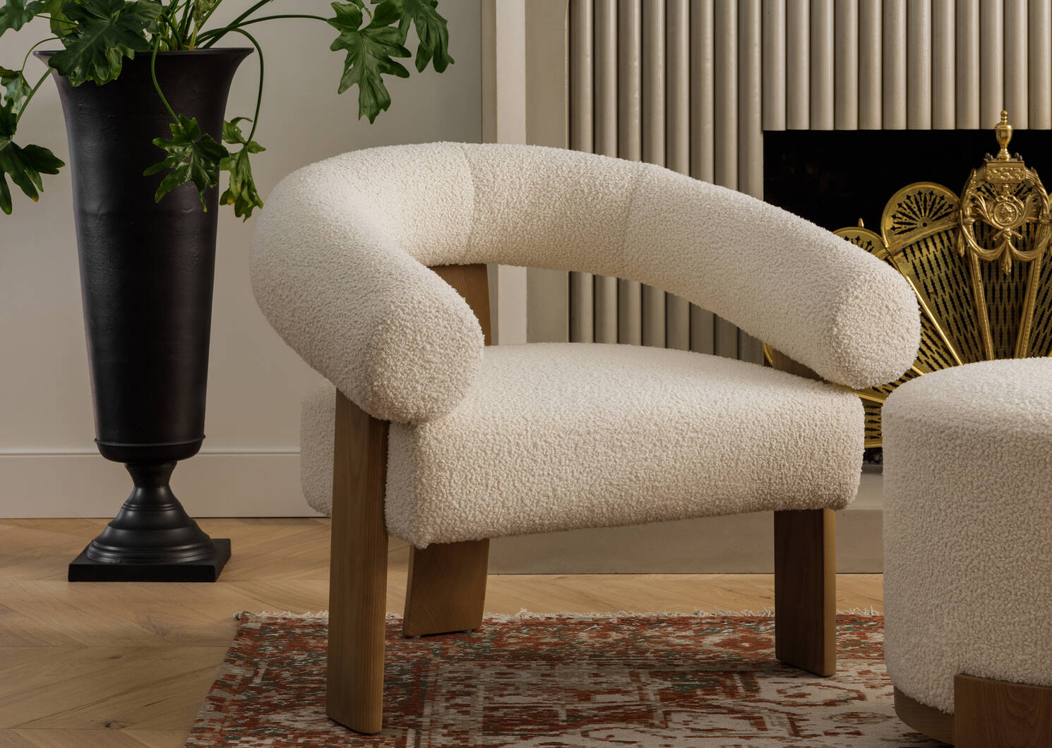 Fauteuil Aly Velji -naturel/ivoire